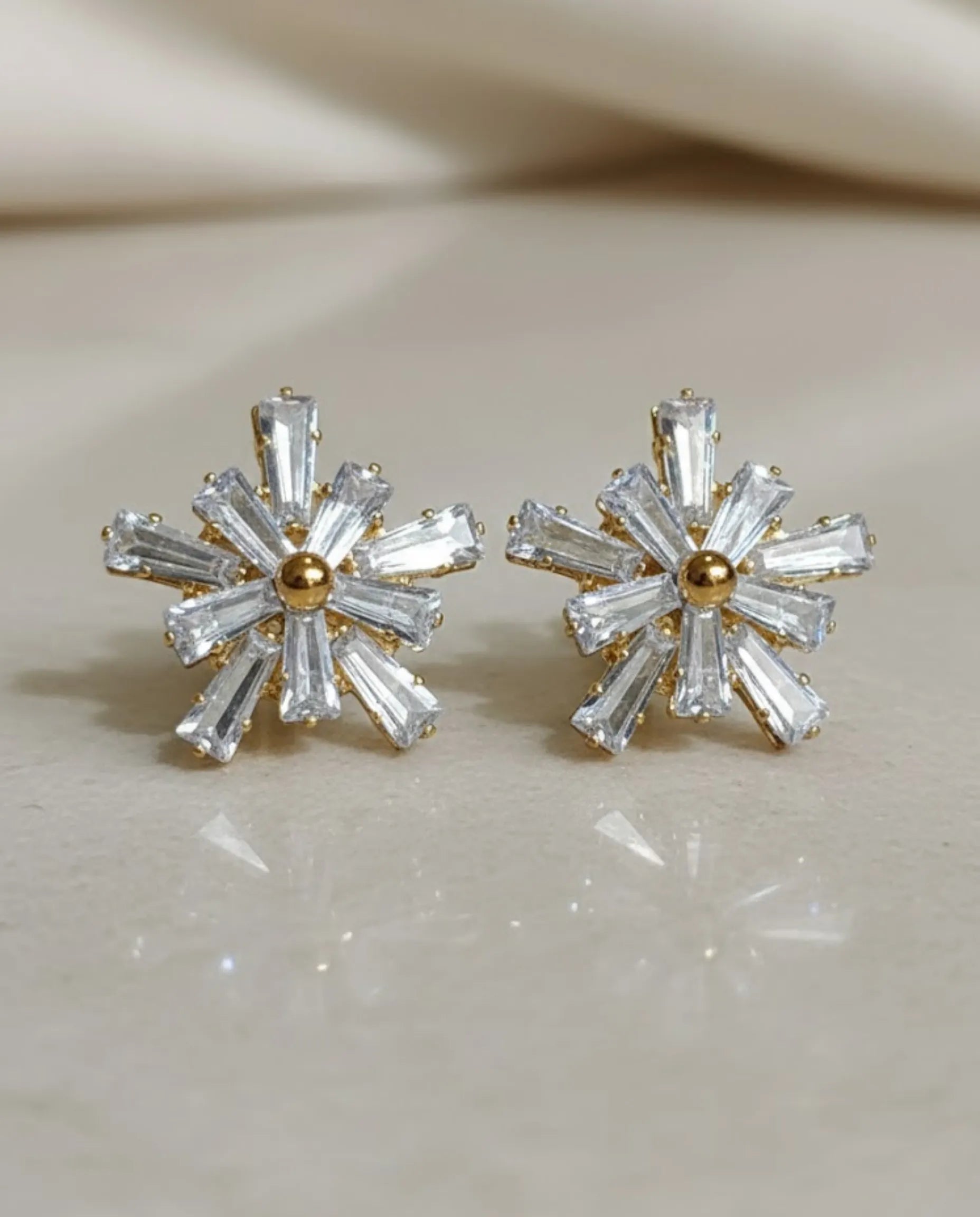 Luxury Starburst Crystal Stud Earrings by Orneza